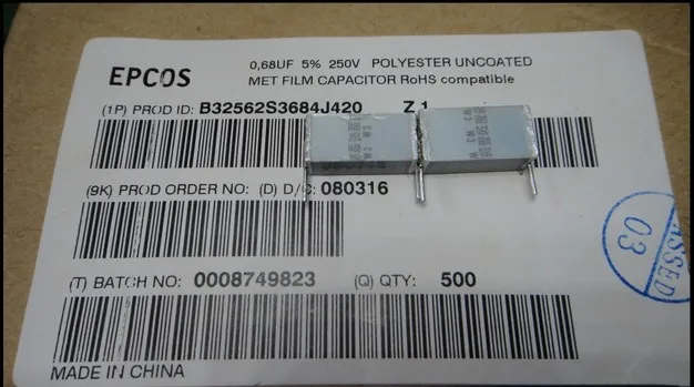 2019 горячая распродажа 20 шт/50 шт EPCOS 0 68 мкФ/250v (680nf 684) новая фотоемкость B32562S3684J