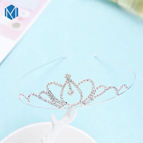 Style H Silver M MISM блестящая корона принцессы Детская повязка для волос красивый горный хрусталь Тиара Девушки аксессуары для волос полые Корона металлический ободок для волос для детей - Цвет: Style H Silver