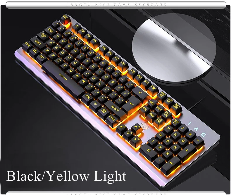 hxsj Langtu V1 USB Проводная Регулируемая Мультимедийная Игровая клавиатура с подсветкой матовая металлическая панель подвесной брелок