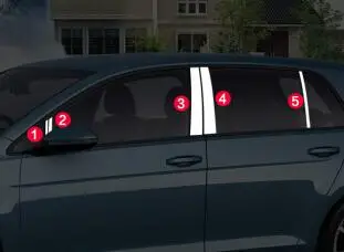 style 4 Для Фольксваген гольф7 Гольф 7 автомобиль нержавеющая сталь Стекло окно гарнир столб средняя колонна полосы отделка - Цвет: style 4
