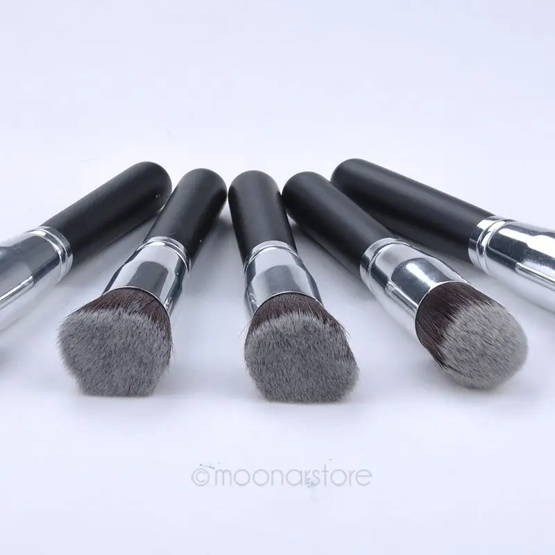 10Pcs Professional Cosmetics Foundation Blending Blush Black Silver Synthetic Soft Makeup Brush Set Tool | Красота и здоровье