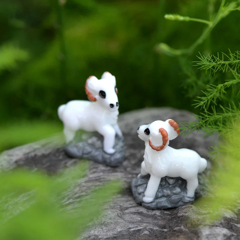 2019 1 шт. милый белая козья DIY Смола Сказочный Сад ремесло украшения миниатюрный