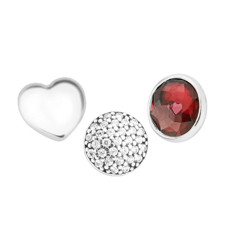 

Подлинные блестящие серебряные бусины-подвески January Petites для изготовления ювелирных изделий Подходит для браслетов Pandora DIY плавающий медаль...