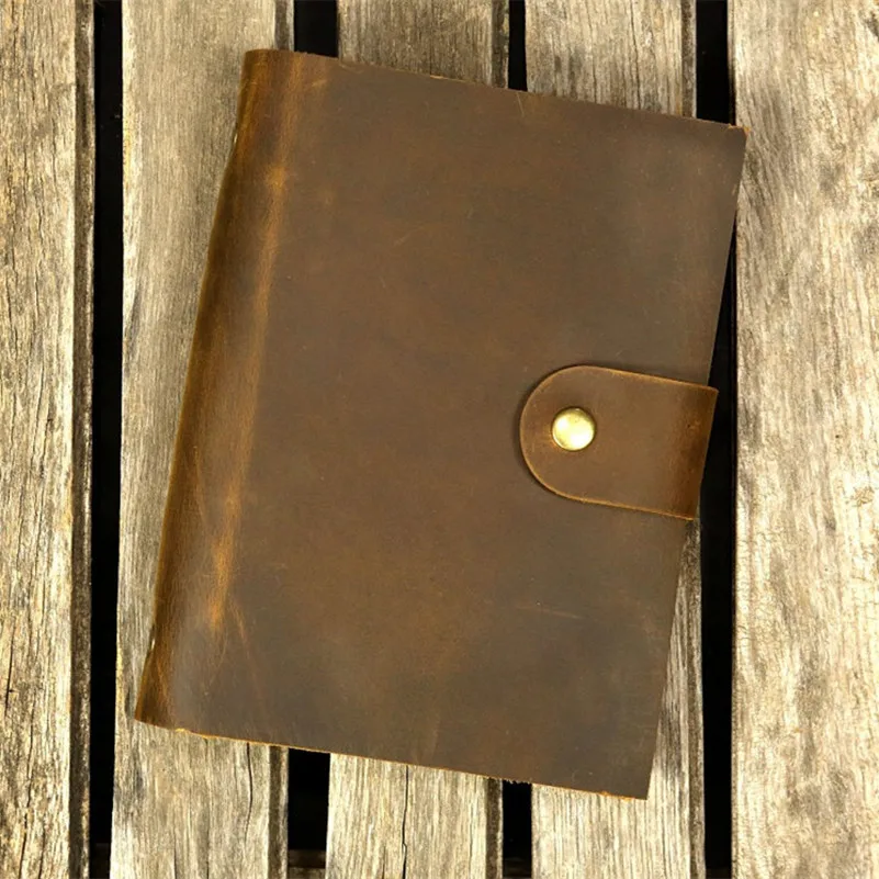 Персонализированная простая Обложка для блокнота A5 с кожаным