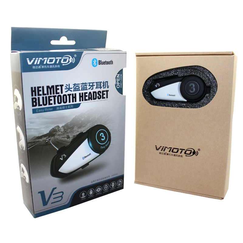 Английская версия Bluetooth гарнитуры Vimoto V3 беспечный ездок 600 мА/ч мотоциклетный