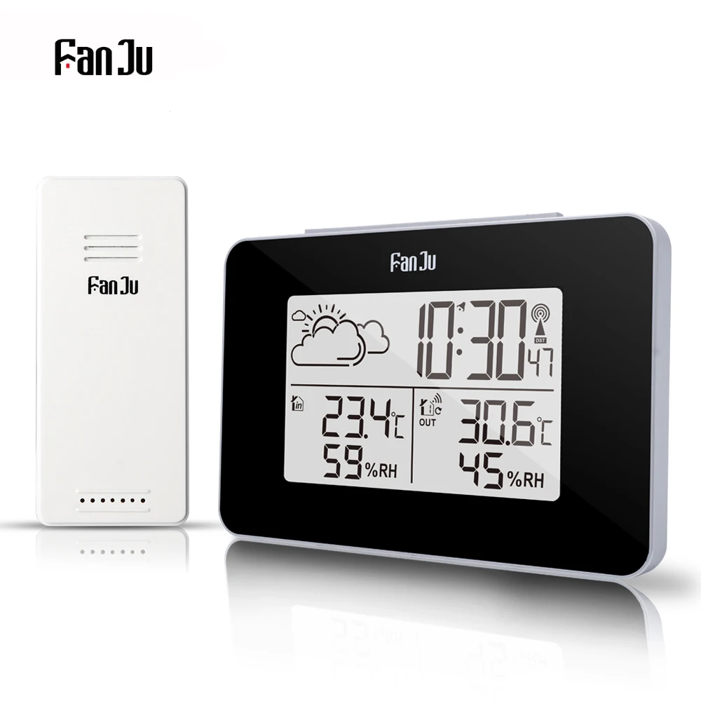 FanJu FJ3364 Цифровой Будильник Метеостанция беспроводной датчик гигрометр термометр Многофункциональный светодиодный настольные часы