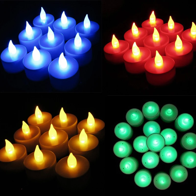 100 шт./лот Светодиодная свеча беспламенная батарейка Чайные свечи романтика