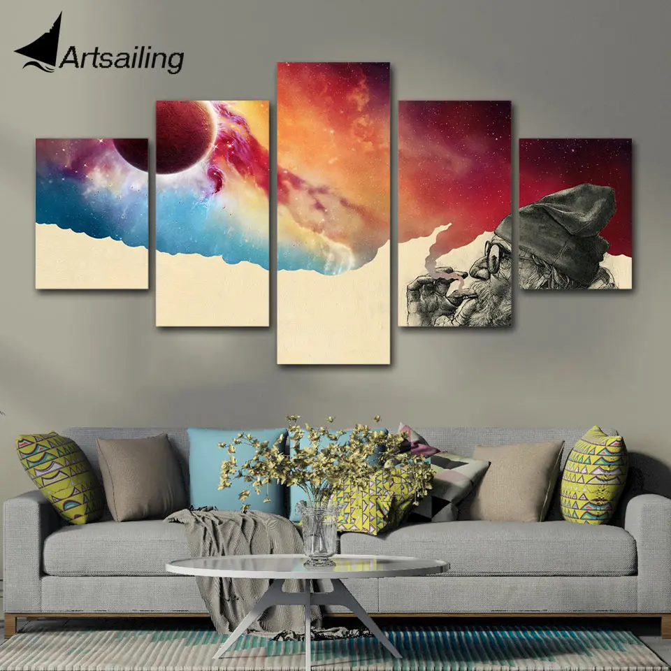 5 шт. винтажные настенные картины на холсте дымчато чудо|Рисование и каллиграфия|