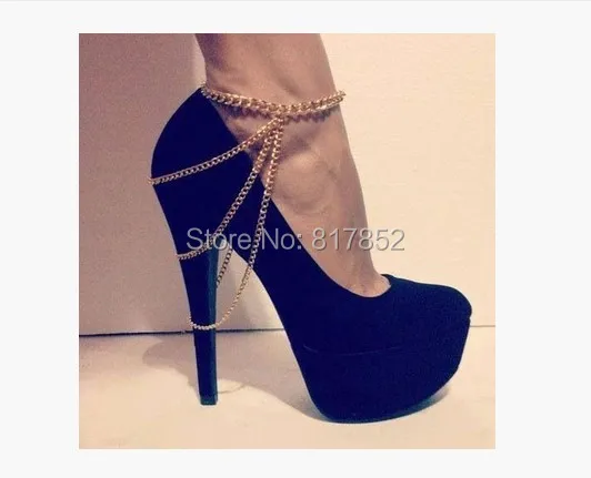 Женский анклет на цепочке трехслойный каблуке Ювелирное Украшение щиколотке