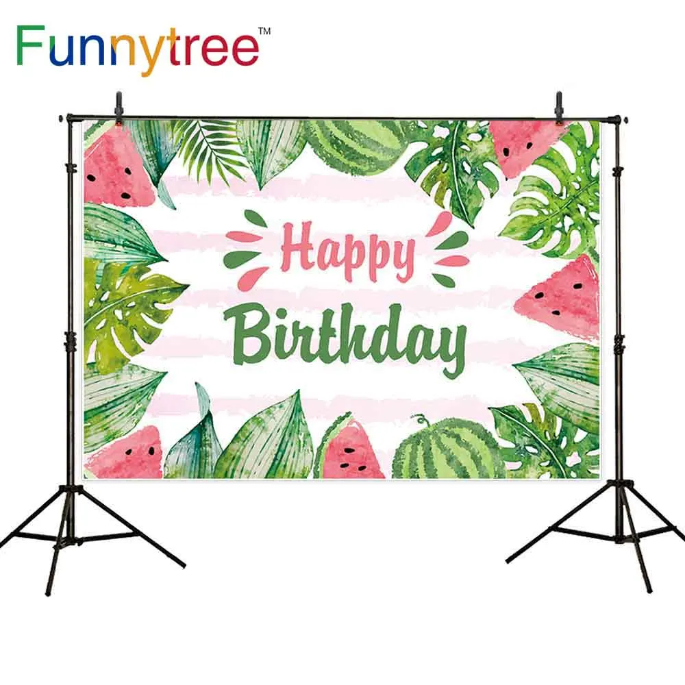Фон Funnytree для фотостудии летний фон с изображением арбуза фруктов дня рождения