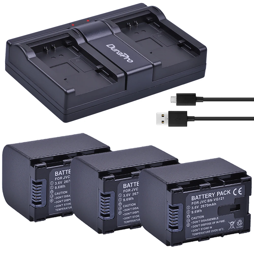3 шт. BN VG121 батарея + USB зарядное устройство для JVC GZ HD620 HD500 HM320 HM550 HM860 HM960 HM970