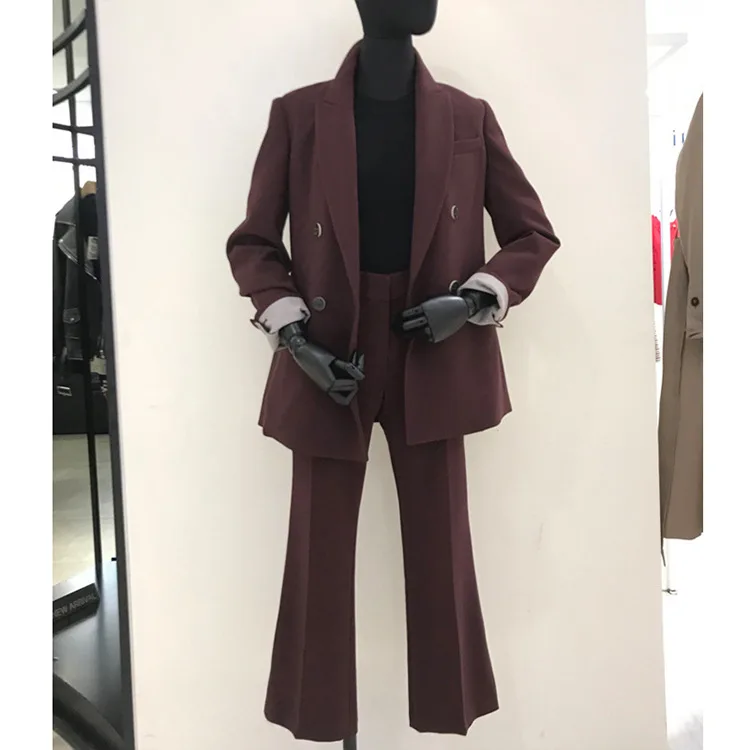 OFTBUY 2019 весна осень девять брючные костюмы для женщин офисные комплекты Блейзер