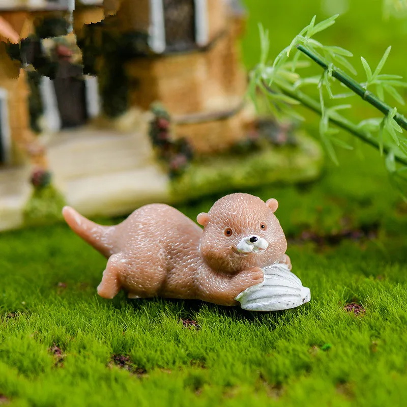 2 шт./компл. Искусственный Коричневый выдра фигурка животное модель дома