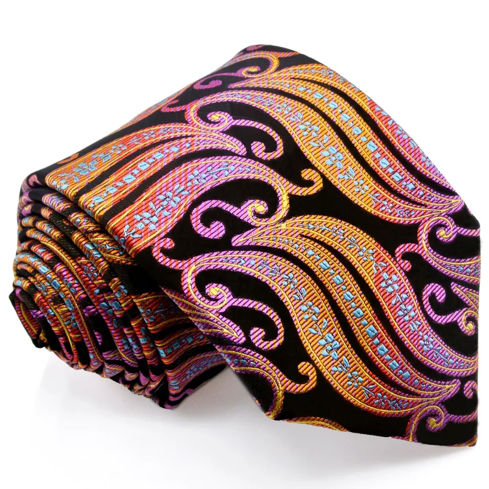 Pattern Multicolor Black Yellow Pink Mens Ties Neckties 100% Silk Jacquard Woven Fashion Free Shipping Wholesale | Аксессуары для