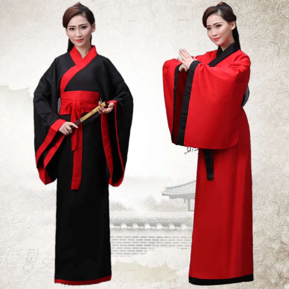Женская национальная одежда Hanfu китайский старинный женский костюм Черное