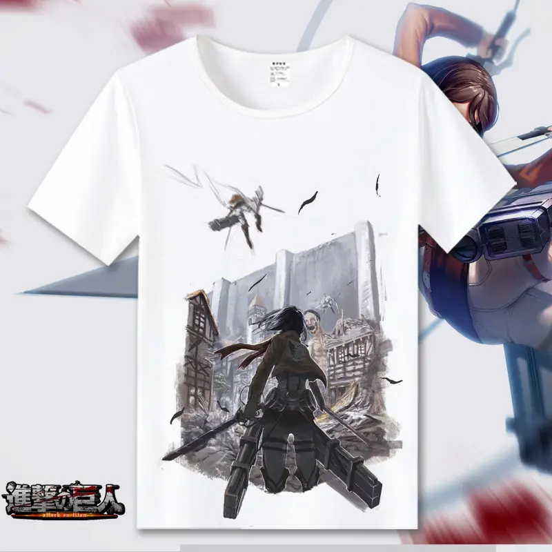 Attack on Titan Cosplay T Shirt Scout Regiment Summet T-Shirt Shingeki no Kyojin Recon Corps Top Tee Halloween Cosplay Costume - Цвет: 10