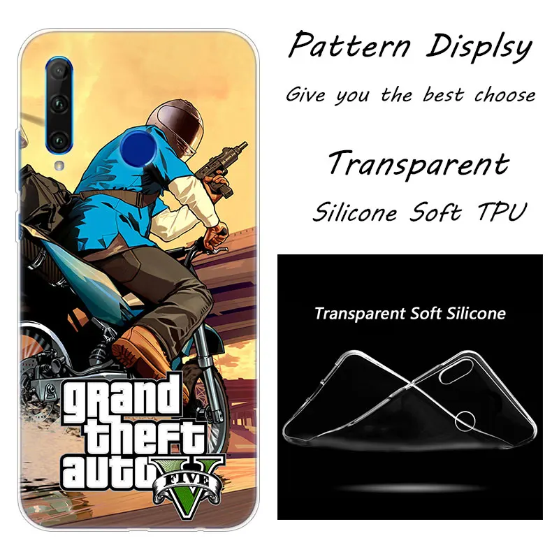 Grand Theft Auto GTA 5 Мягкий силиконовый чехол для телефона huawei Honor 20 20i 10 9 8 Lite 8X 8C 8A 8S 7S 7A Pro View 20 Модный чехол
