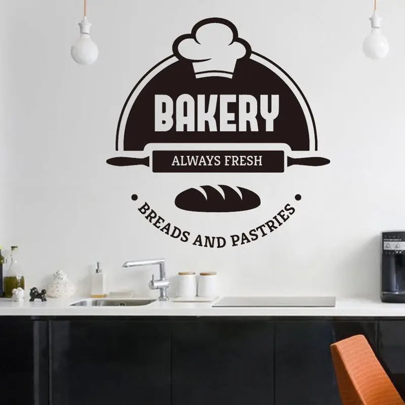 

Bakery Cake Shop Wall Decal Fresh Bread Wall Sticker Vinyl Bakery Shop Wall Art Mural Kitchen Decor Window Bread Poster LW135