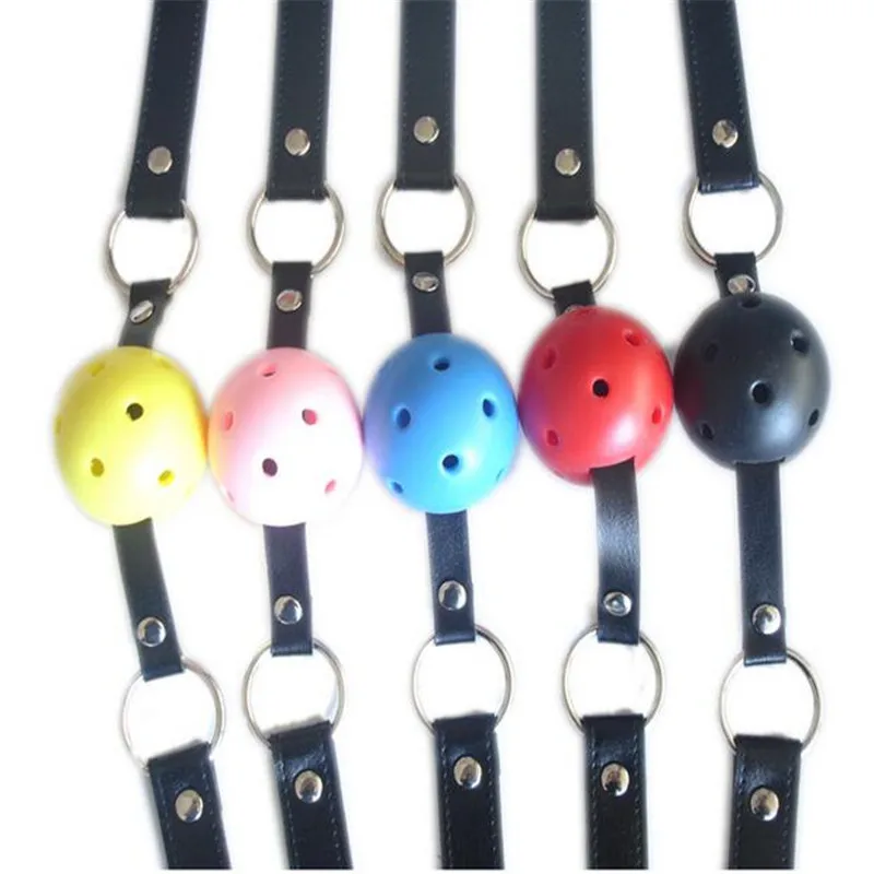 Взрослые игры 7 цветов кожаный шар кляп флирт БДСМ фиксация эротический рот