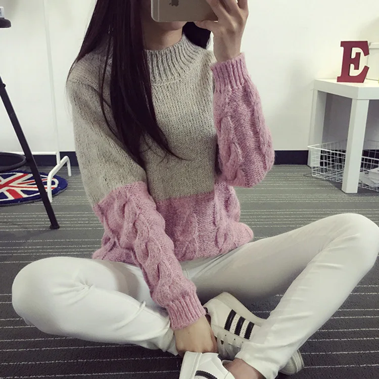2017 Sleeve women's sweater Loose Knit sweaters Blanche New Winter Woman Clothing And Pullovers Vestidos MMY16852 | Женская одежда
