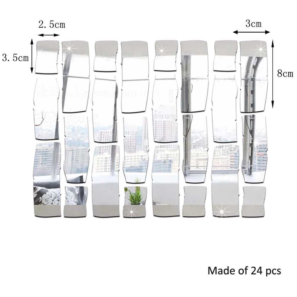 24 шт. самоклеящиеся акриловые зеркальные наклейки для детской комнаты | Дом и сад