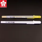 Гелевые ручки Sakura XPGB  50, белые золотые гелевые рулоны, гелевые ручки на водной основе 0,7 мм, школьные принадлежности Письменные принадлежности офисная, 12 шт., 2018