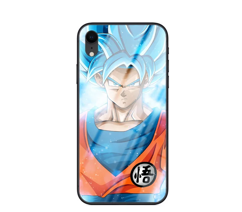 Glass TPU New Saiyan Vegeta Dragon Ball Z Son Goku Case For iPhone XR X XS MAX 7 8 6 6S plus Super Luxury Glass Cover For iPhone 11Pro Max - Color: Glass TPU