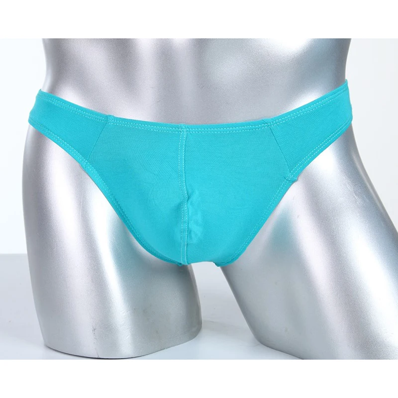 Мужские ультратонкие трусы бикини AIIOU черные однотонные Трусы стринги из модала