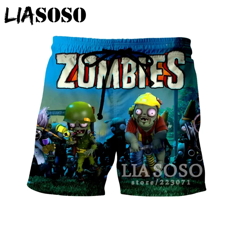 LIASOSO 2019 летние новые мужские и женские шорты с 3D принтом видео игры Растения