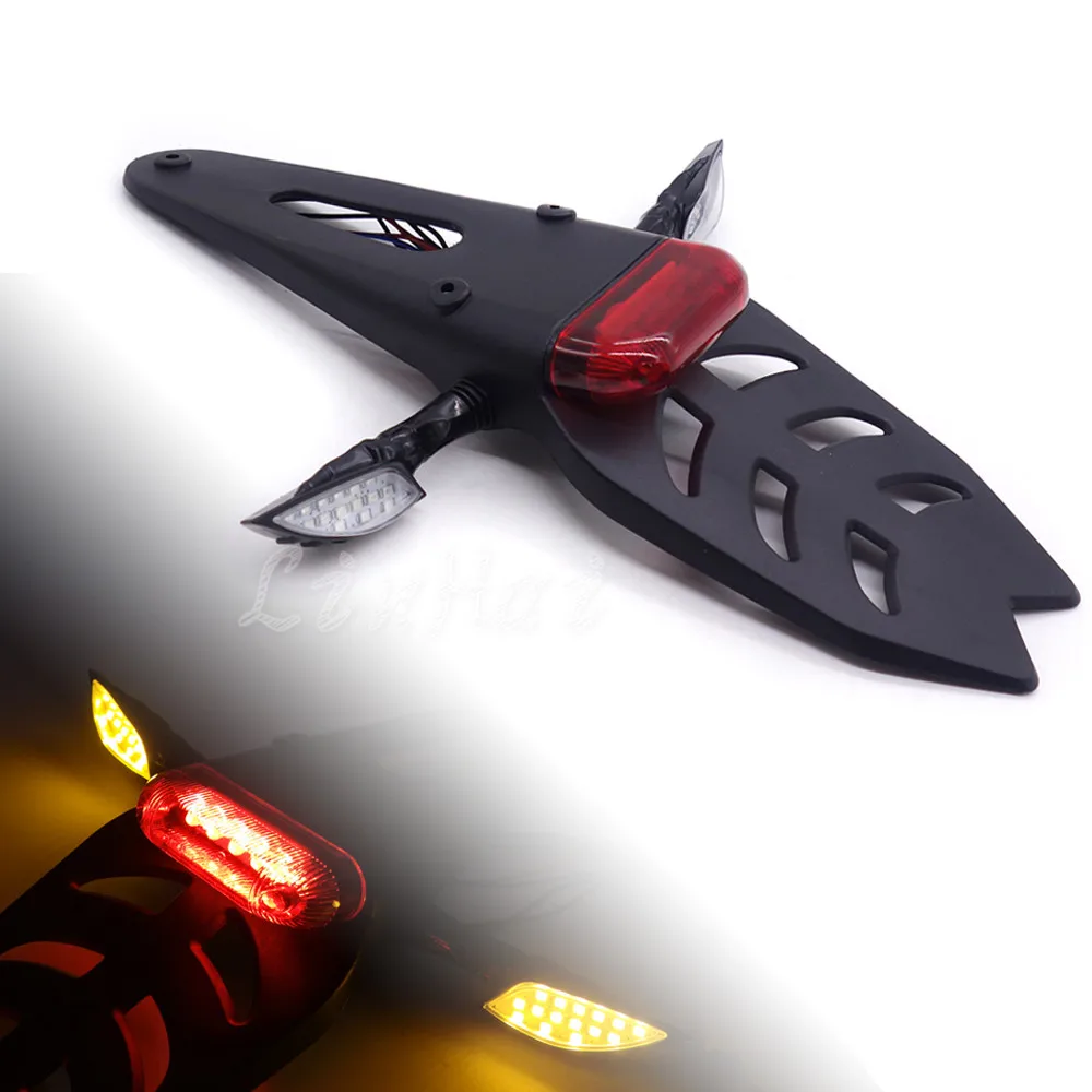 Светодиодный задний стоп светильник для мотоцикла с черепом и поворотником |