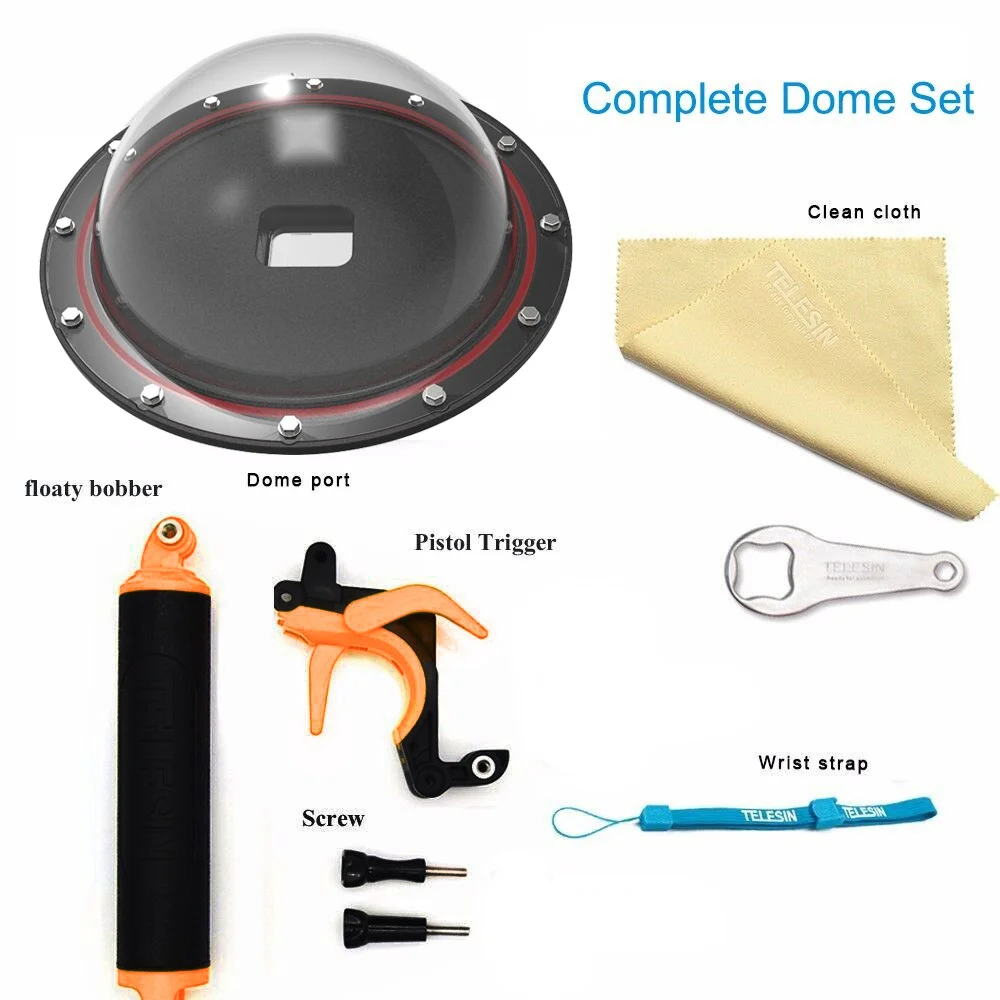 6 &quotGo Pro 4 Дайвинг купол порт/водонепроницаемый чехол Корпус + триггер и ручка для