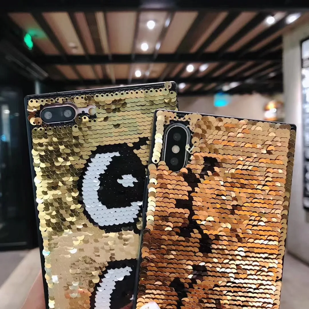 Роскошный Блестящий 3D чехол для телефона с блестками, чехол для iPhone 6 6s 7 8 X, меняющий цвет, блестящая задняя крышка для iPhone XR XS Max
