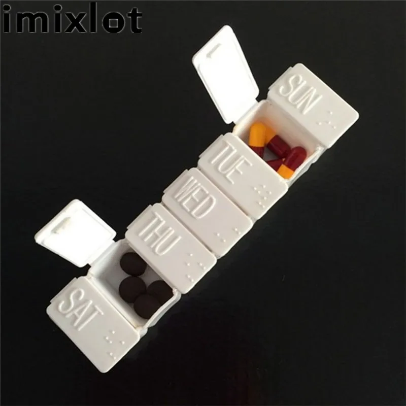 Imixlot белый цвет 12 сеток футляры для таблеток контейнер 7 дней легко носить с собой