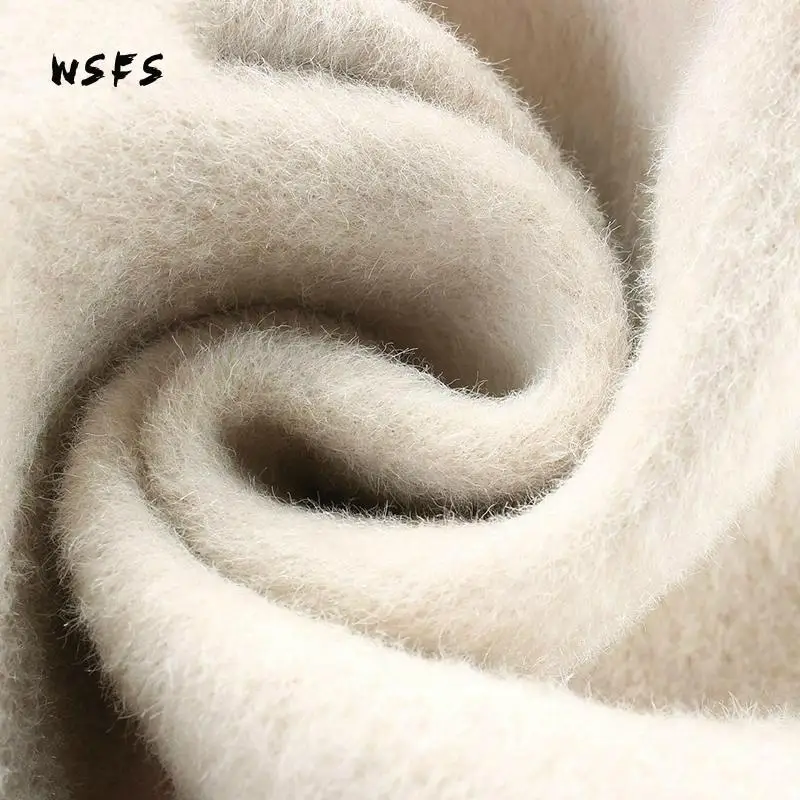 Winter Coat white Long Sleeve Womens 70% Sheep Wool 8% Alpaca Cashmere Coats Turndown Office Elegant Trench Woolen Overcoats | Женская