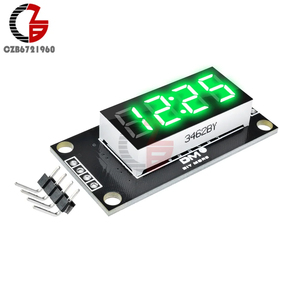 Green TM1637 4-значный 7-сегментный часы реального времени модуль 0,3" дюймовый цифровой светодиодный Дисплей трубка драйвер платы Панель 4 бит красного и зеленого цвета для Arduino - Цвет: Green