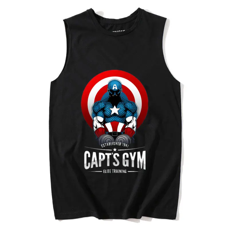 Women harajuku captain gym Tank Top Femme Summer Bodybuilding Sleeveless Tee Korean Vest Plus Size