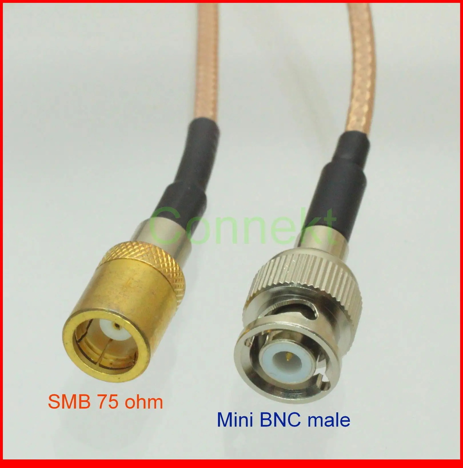 5 шт./лот mini BNC miniBNC male to SMB female 75ohm обжимной RG179 гибкий соединительный кабель 1 м|cable