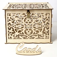 diy wedding gift card box wooden money box with lock beautiful wedding decoration supplies for birthday party guest