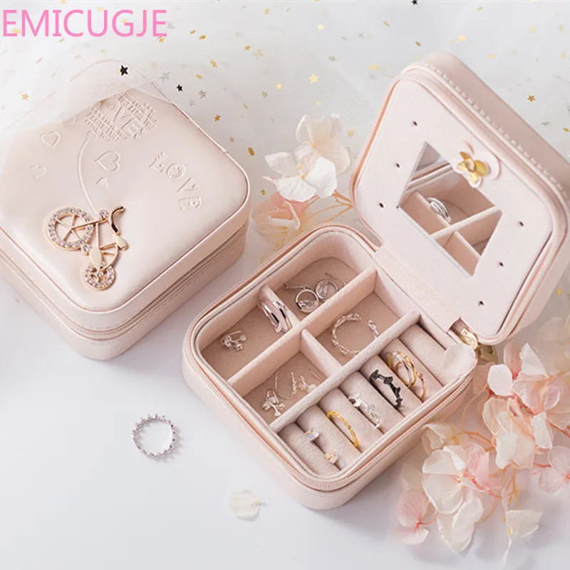 Jewelry Packaging Box Casket Box For Exquisite Makeup Case Cosmetics Beauty Organizer Container Boxes Graduation Birthday Gift