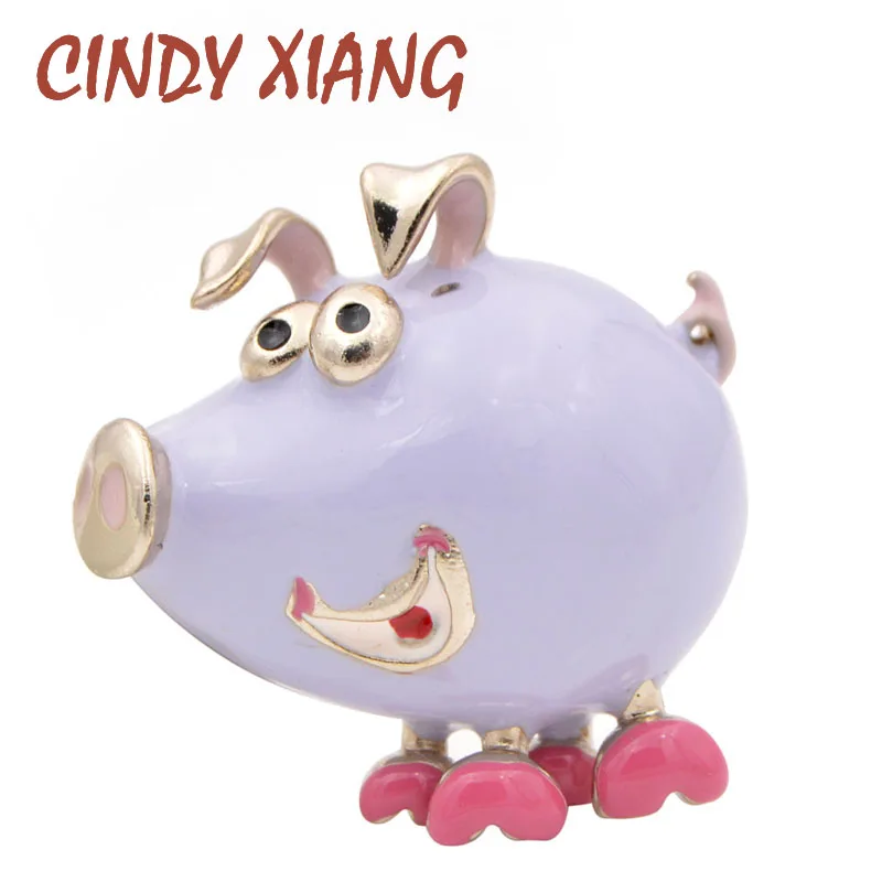 Женская эмалированная брошь свинья CINDY XIANG 2 цвета в наличии китайские новогодние