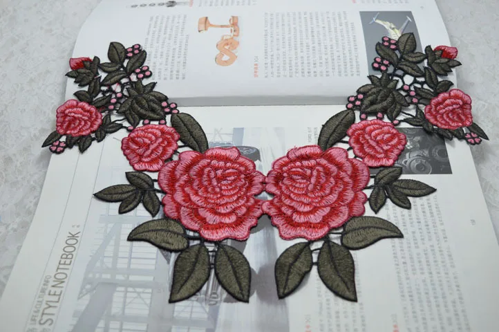 (1 шт./лот) вышитая кружевная аппликация из полиэстера швейная нашивка для