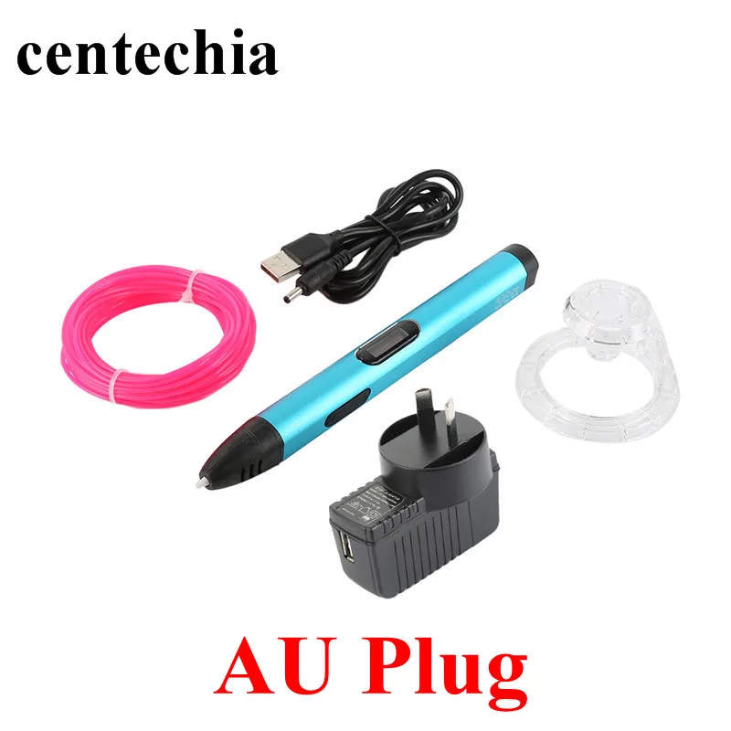 blue Centechi DIY 3D Ручка принтера ручка Креативные инструменты для рисования лучший подарок на день рождения Рождество для ребенка дизайн живопись AU Plug - Цвет: blue