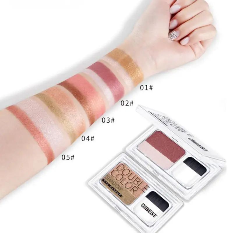 Magazine Lazy Eyeshadow Stamp Eye Shadow Double color Shimmer Palette водонепроницаемый стойкий натуральный макияж для глаз телесного цвета