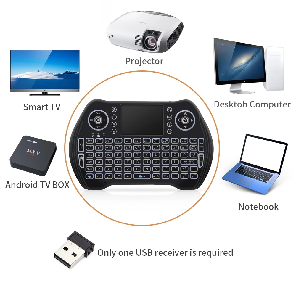 MT10 французский RGB с подсветкой 2 4G мини беспроводная Французская клавиатура