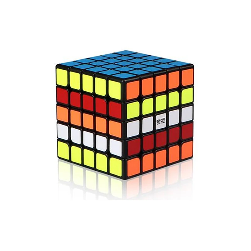 Qiyi Magic Cube 5x5x5 5x5 Профессиональный скоростной куб 62 мм наклейка/наклейка меньше белый/черный пазл красочные игрушки для детей и взрослых