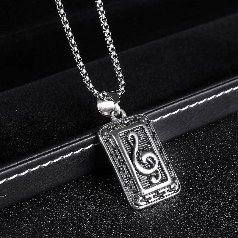 RIR Treble Clef Music Note Necklace Pendant Gold Stainless Steel Teacher Lover Gift For Musician Jewelry | Украшения и аксессуары