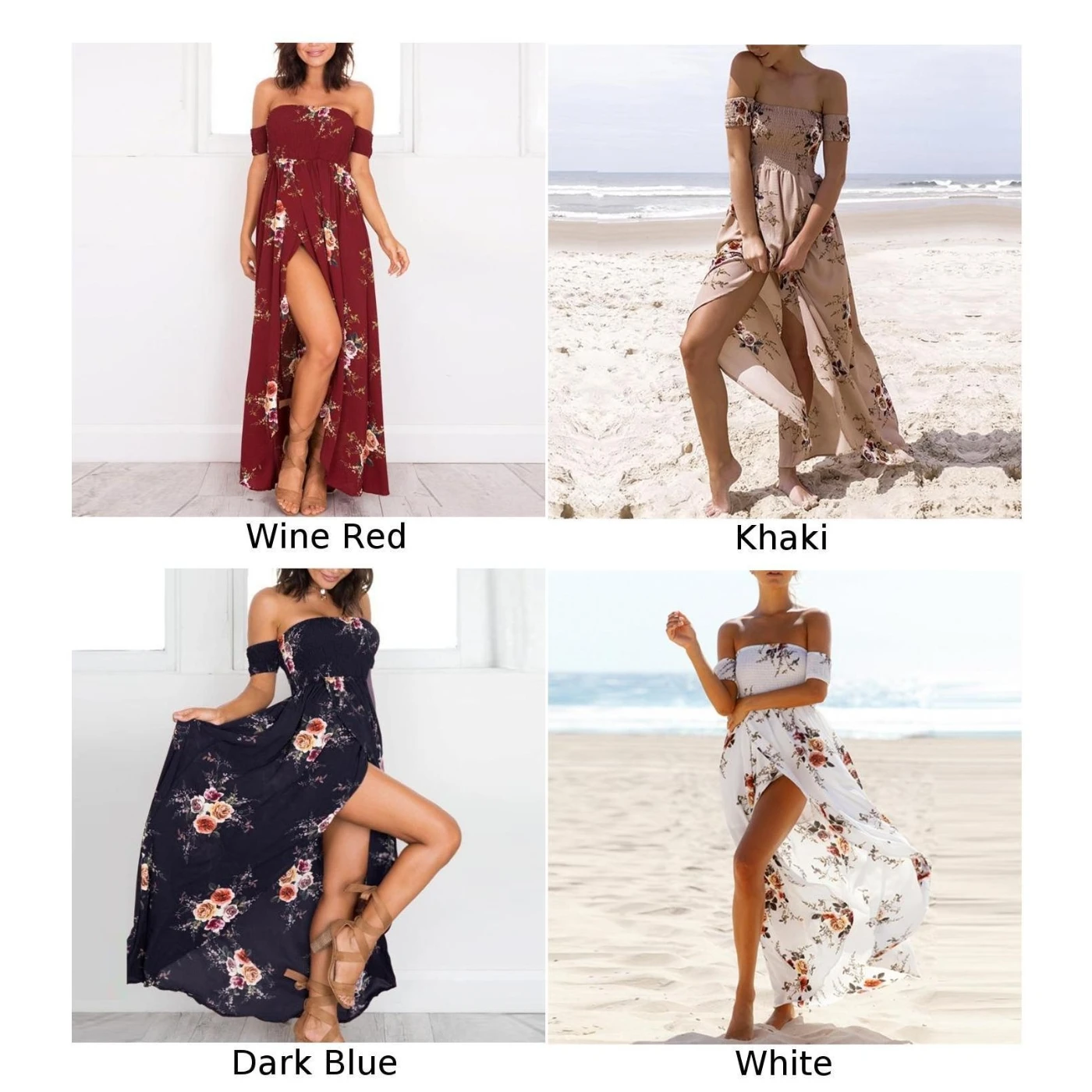 Swing Sundress Vacation Plus Size Dress Floral Off Shoulder Maxi Casual Strapless Holiday Party Cocktail | Женская одежда