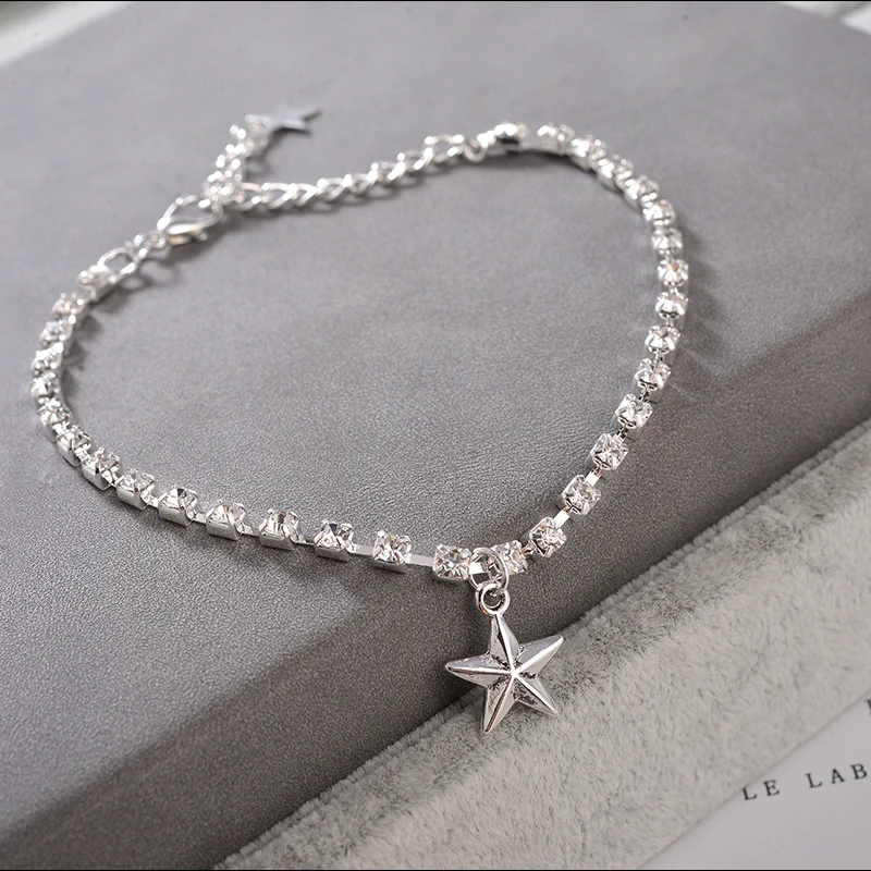 New Ankle Bracelets For Women Copper Cubic Zirconia Chains Female Trendy Jewelry Ladies Anklets Foot Accessories | Украшения и