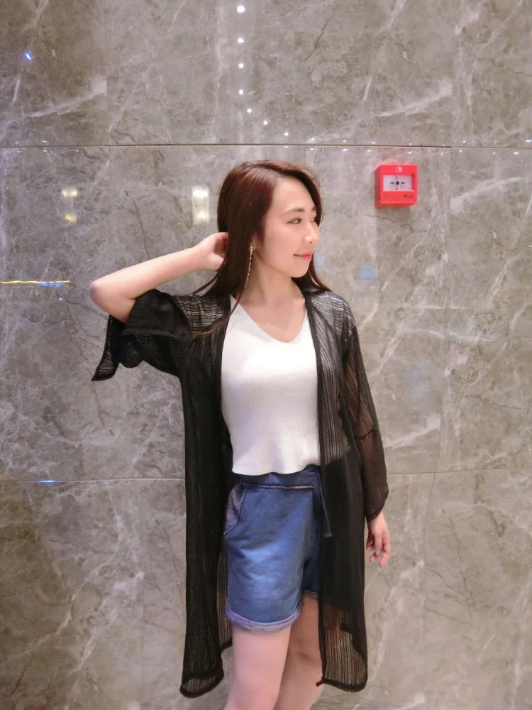 2018 Модный женский свободный однотонный кардиган в стиле ретро мягкий