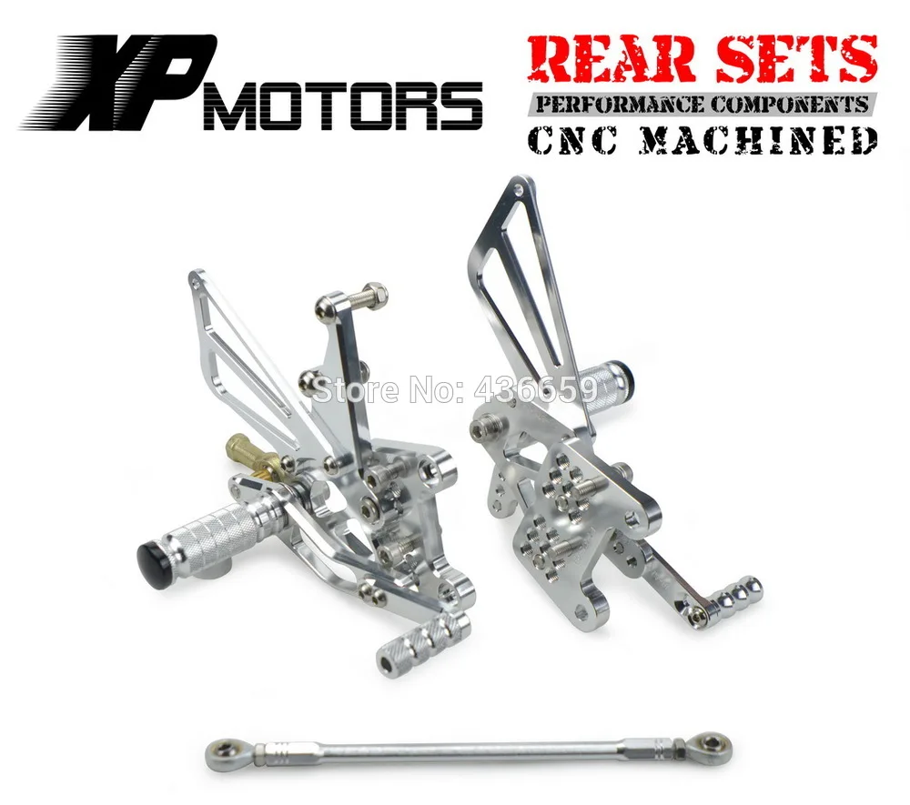 Silver CNC Billet Race Adjustable Foot pegs Control Kits Rear Sets For Triumph T509 Speed Triple 1997 98 99 00 01 2002 | Автомобили и